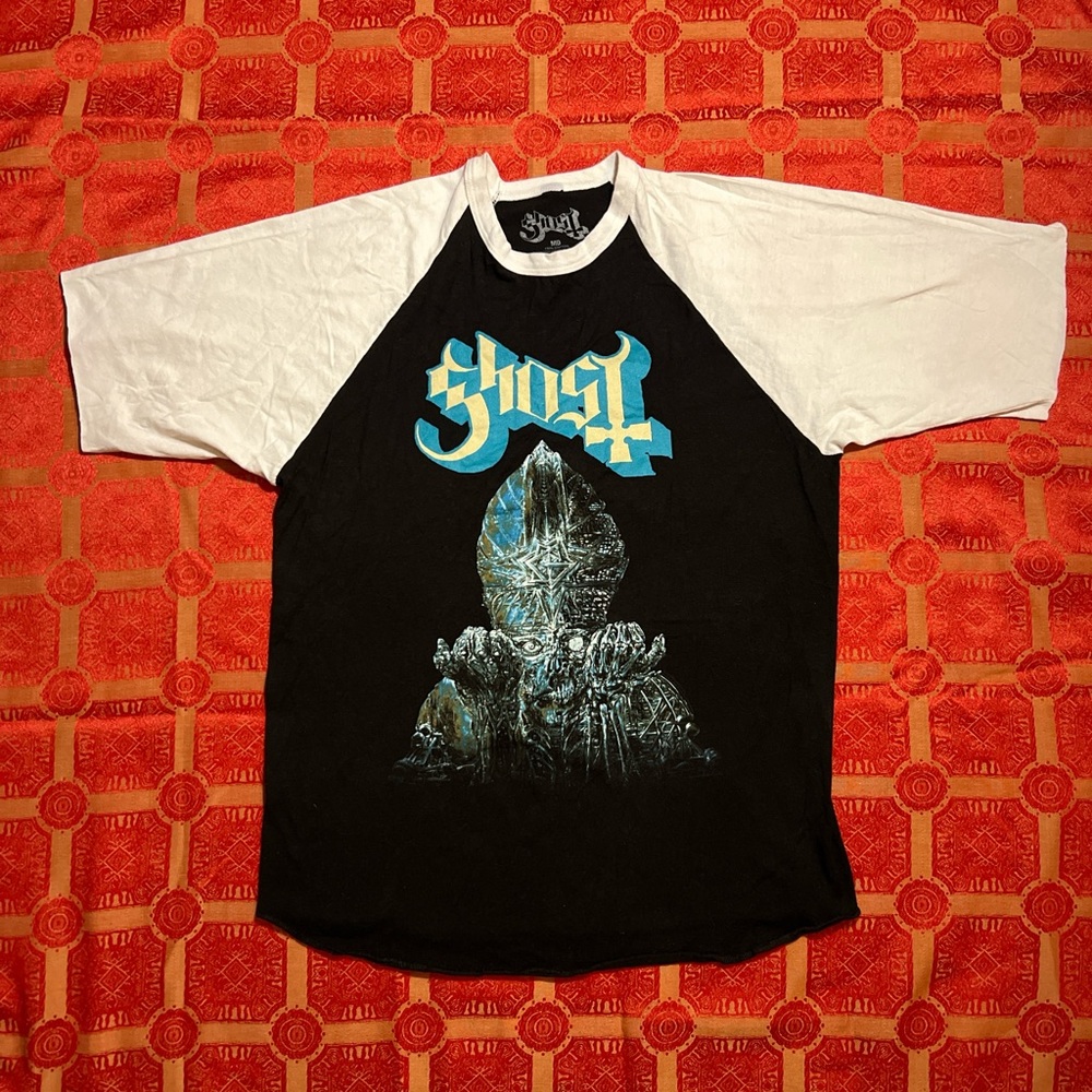 Ghost Blue Impera Glow Raglan Black & White T-Shirt Unisex Medium